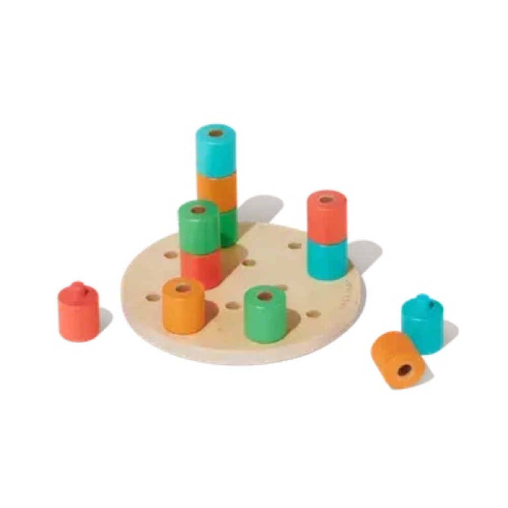 Red and Orange Learning Toy Set with Geometric Shapes